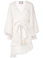 Alexis Mirza Crinkled Wrap Dress - White