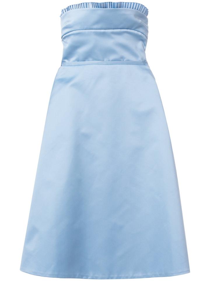 Rochas Back Pleated Evening Dress - Blue