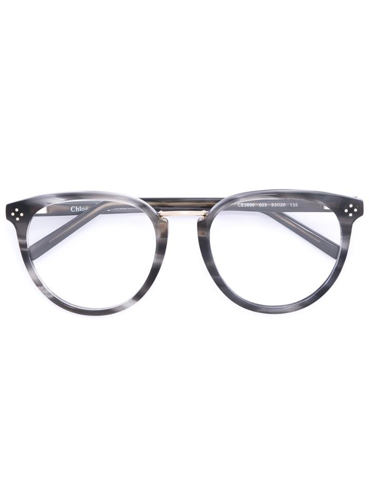Chloé Eyewear Oval Frame Glasses - Grey