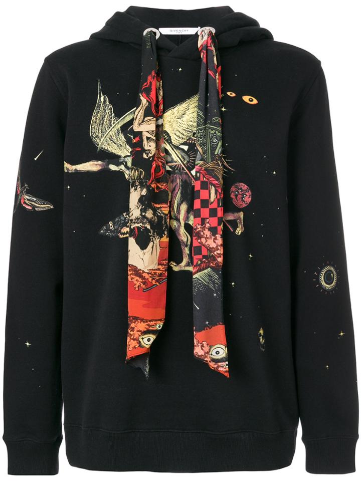 Givenchy Printed Drawstring Hoodie - Black