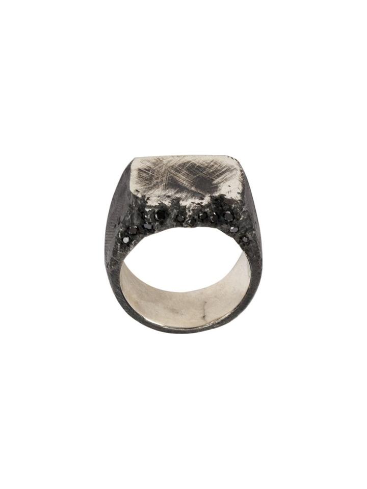 Tobias Wistisen Edge Stones Chevaliere Ring - Black