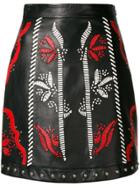 Drome Patterned Fitted Skirt - Black