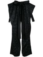 Juan Hernandez Daels - Oversized Trousers - Women - Linen/flax/silk Satin - S, Black, Linen/flax/silk Satin