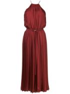 Tibi Mendini Twill Pleated Dress - Red