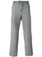 Armani Jeans - Drawstring Trousers - Men - Linen/flax - 50, Grey, Linen/flax