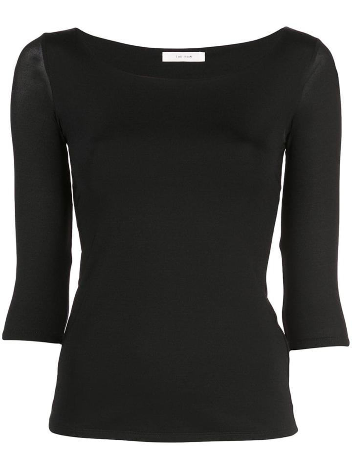 The Row Fitted Jersey Top - Black