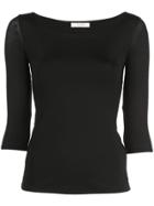 The Row Fitted Jersey Top - Black