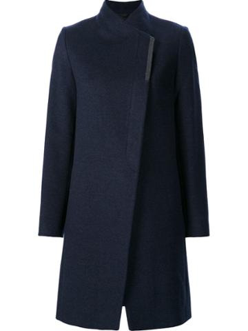 Brunello Cucinelli Wrap Style Coat, Women's, Size: 46, Blue, Silk/acetate/cupro/wool