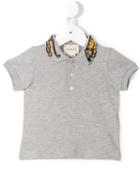 Gucci Kids Embroidered Tiger Collar Polo Shirt, Boy's, Size: 18-24 Mth, Grey