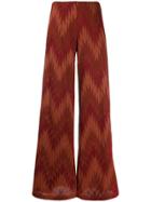 M Missoni Chevron-knit Trousers - Red