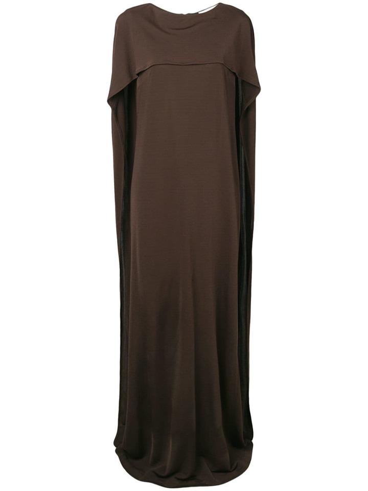 Erika Cavallini Cape Maxi Dress - Brown