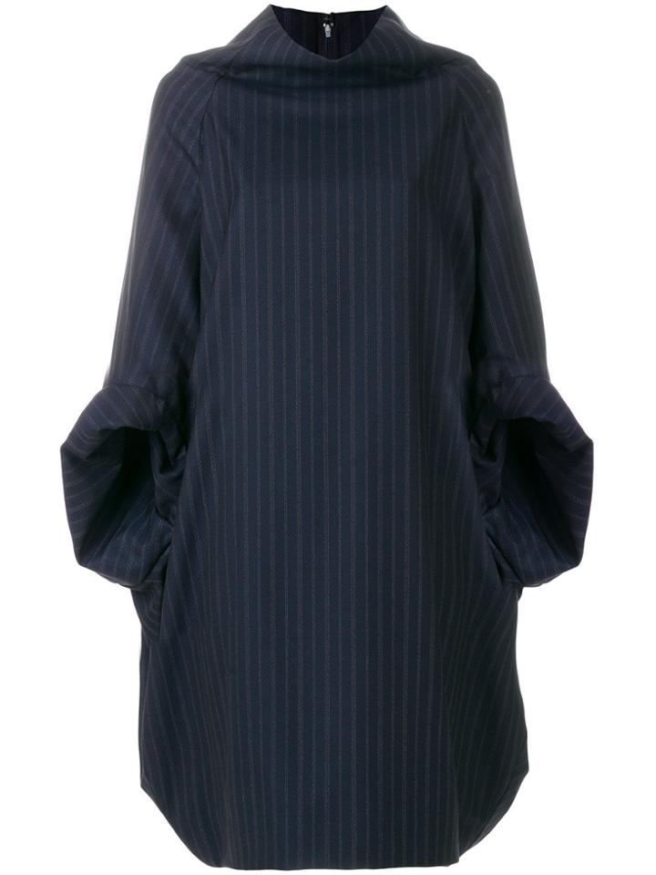 Comme Des Garçons Pinstriped Hoodie Dress - Blue
