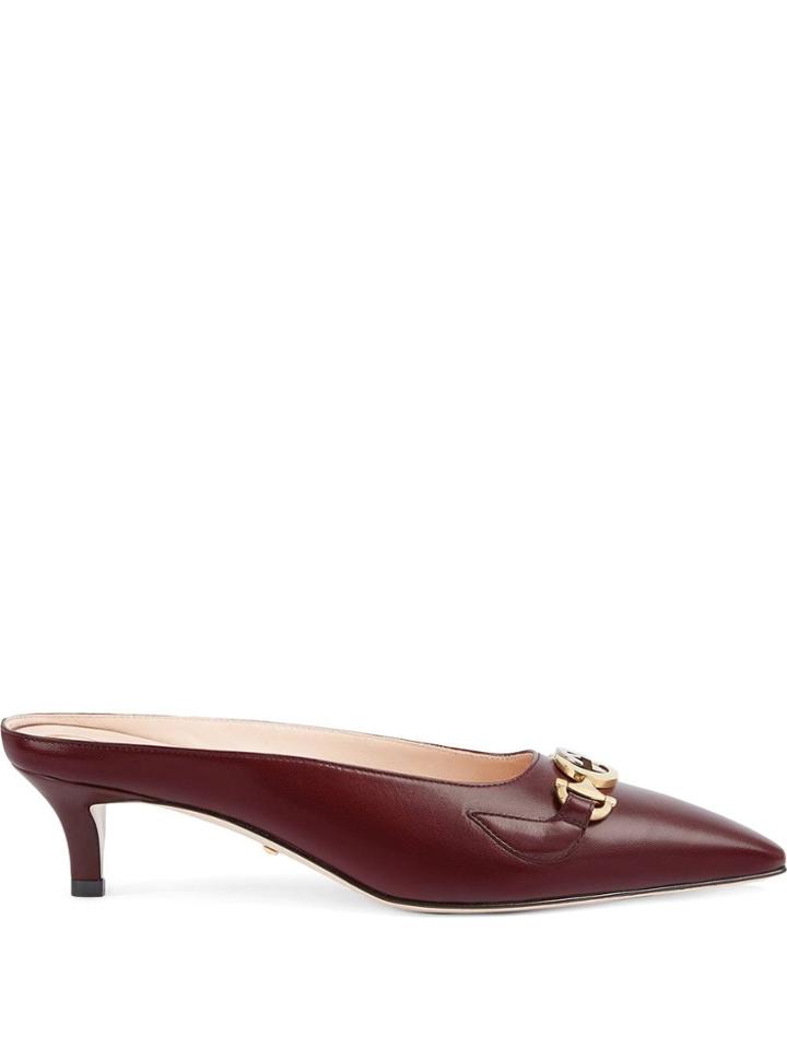 Gucci Sandalo Slider In Pelle Pumps - Red