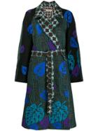 Ermanno Gallamini Abric Mixed-panel Belted Coat - Blue