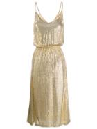 Mes Demoiselles Sequin Flared Slip Dress - Gold