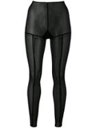 Ann Demeulemeester Soft Tulle Leggings, Women's, Size: 38, Black, Nylon/spandex/elastane/cotton
