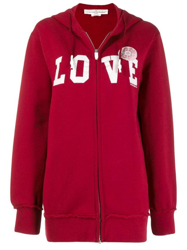 Golden Goose Love Print Hoodie - Red