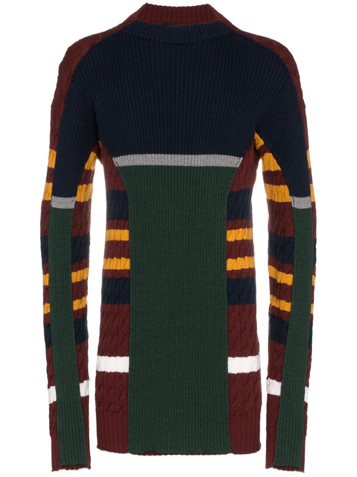 Y / Project Skinny Knit Crew Neck Long Sleeve Jumper - Blue