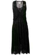 Forte Forte - Lace Detail Midi Dress - Women - Silk/cotton - 2, Black, Silk/cotton