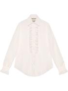 Gucci Lace Shirt With Ruffles - White