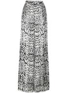 Adam Lippes Ocelot Velvet Palazzo Trousers - Black