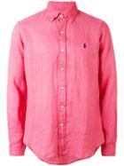 Button Down Shirt - Men - Linen/flax - L, Red, Linen/flax, Polo Ralph Lauren