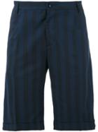 Mp Massimo Piombo - Wide Stripe Shorts - Men - Cotton - 52, Blue, Cotton