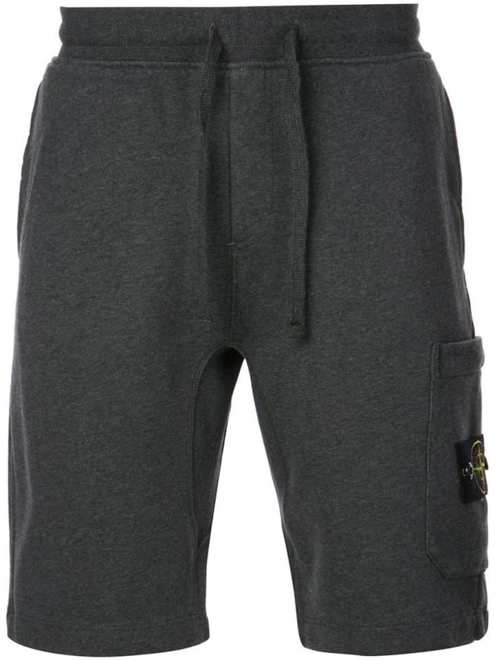 Stone Island Drawstring Logo Shorts - Grey