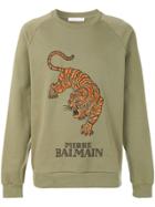 Pierre Balmain Tiger Print Sweatshirt - Green