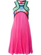 Dsquared2 Pleated Dress, Women's, Size: 42, Pink/purple, Silk/polyester/spandex/elastane