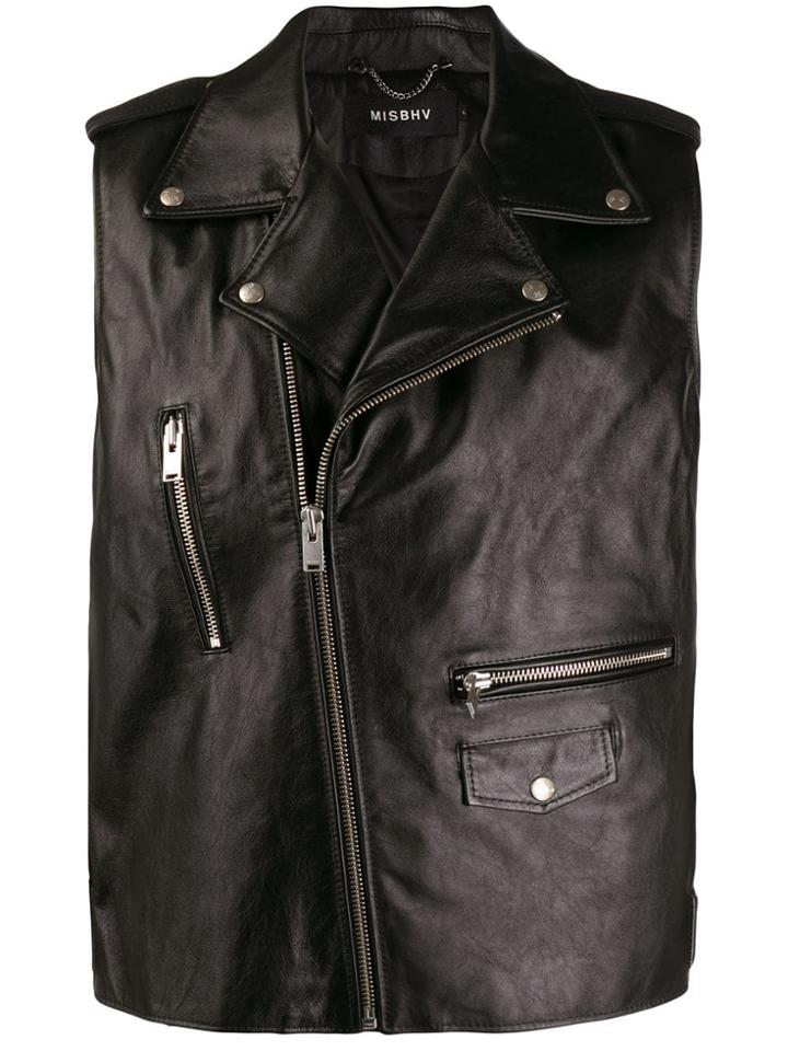Misbhv Biker-style Sleeveless Jacket - Black