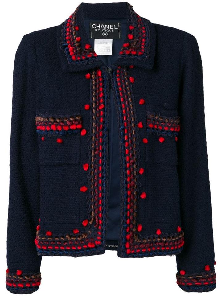 Chanel Pre-owned 1997 Interwoven Thread Jacket - Blue
