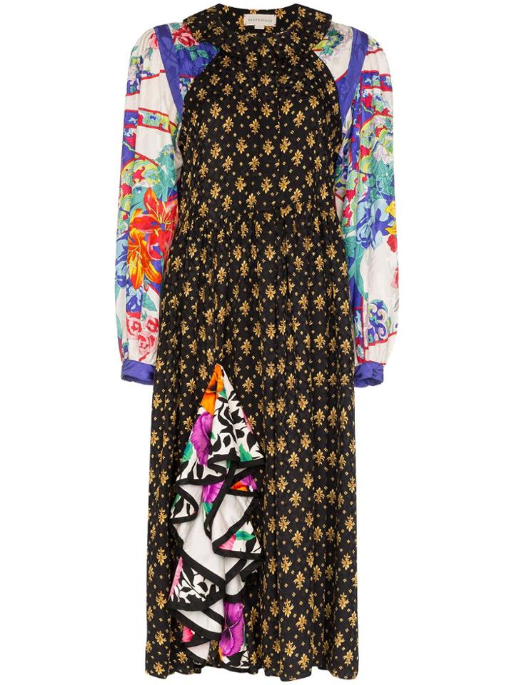 Rentrayage Palm Beach Fiesta Panelled Shirt Dress - Black