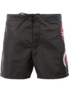 Gucci Snake Side-print Shorts, Men's, Size: 50, Black, Polyamide
