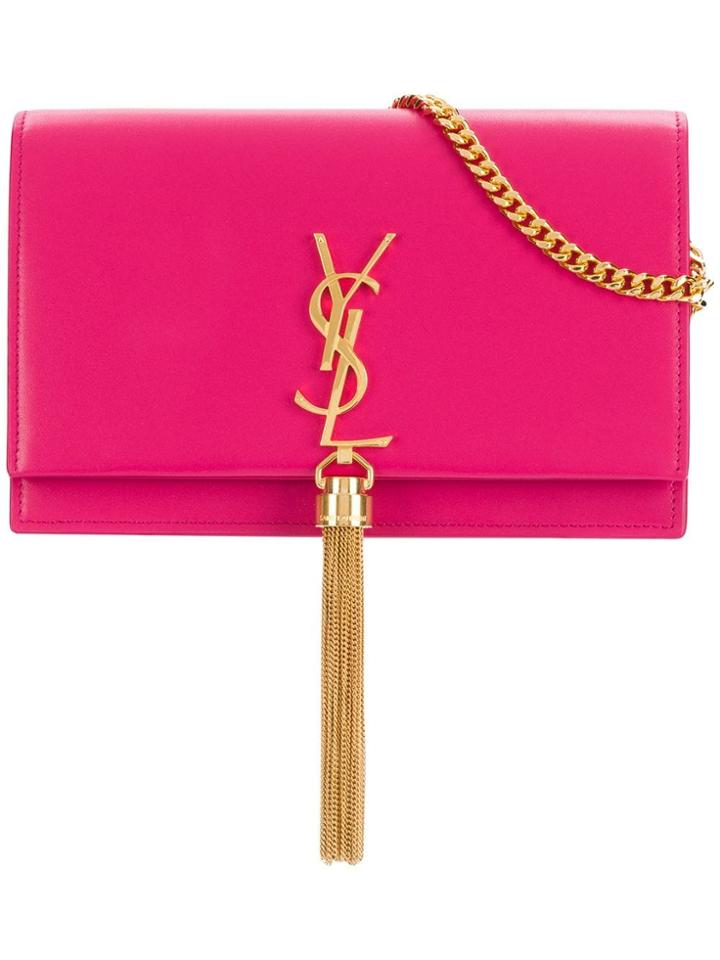 Saint Laurent Kate Tassel Shoulder Bag - Pink & Purple