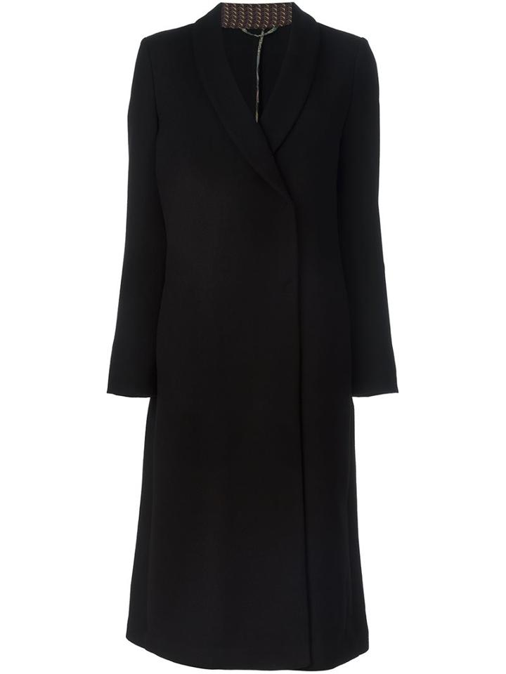 Etro Double Breasted Coat, Women's, Size: 44, Black, Polyester/viscose/wool