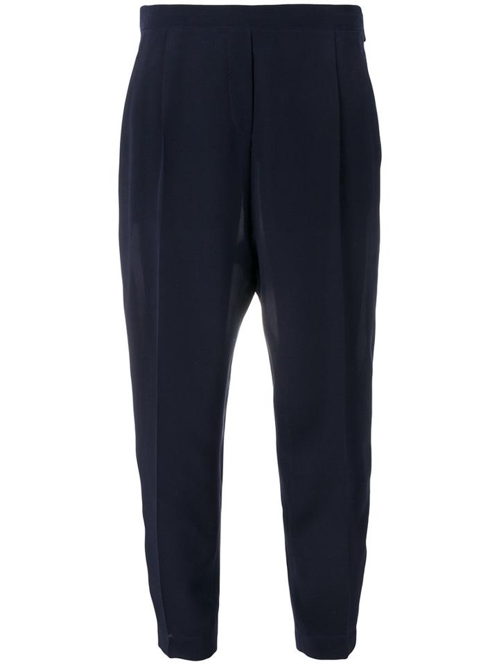 Neil Barrett - Tapered Trousers - Women - Silk/cupro - 42, Women's, Blue, Silk/cupro
