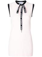 Dondup Sleeveless Branded Laces Top - Nude & Neutrals