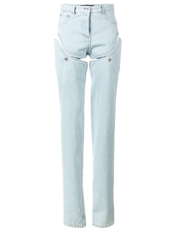 Y / Project - High Waisted Convertible Jeans - Women - Cotton - 42, Blue, Cotton