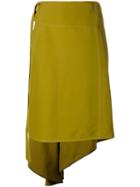 Marni Asymmetric Wrap Style Skirt, Women's, Size: 40, Green, Viscose