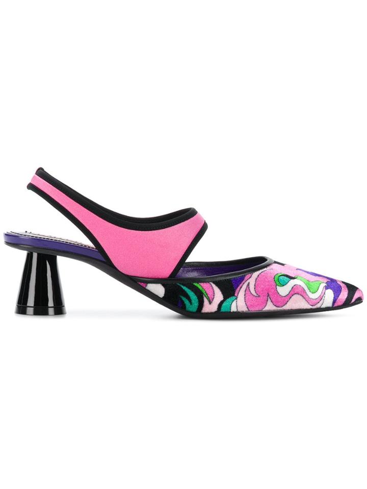 Emilio Pucci Colour Block Sling-back Pumps - Pink & Purple