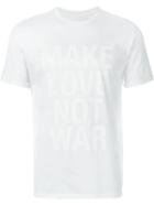 Neil Barrett Make Love Not War T-shirt, Men's, Size: Medium, White, Cotton