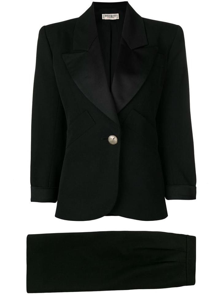 Yves Saint Laurent Pre-owned Peaked Lapel Tuxedo Suit - Black