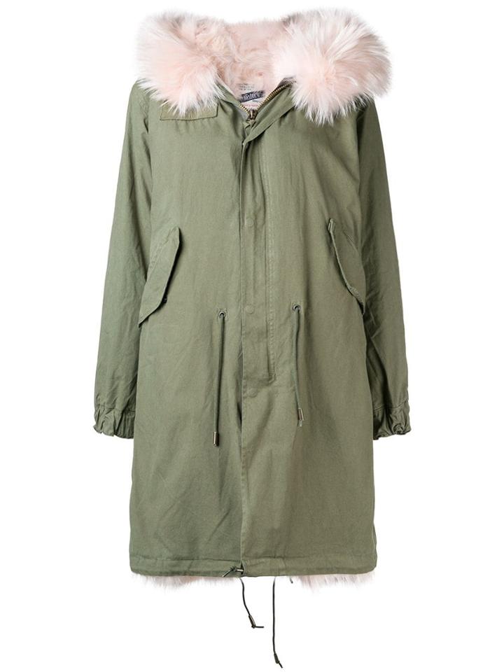 History Repeats Elongated Furry Coat - Green