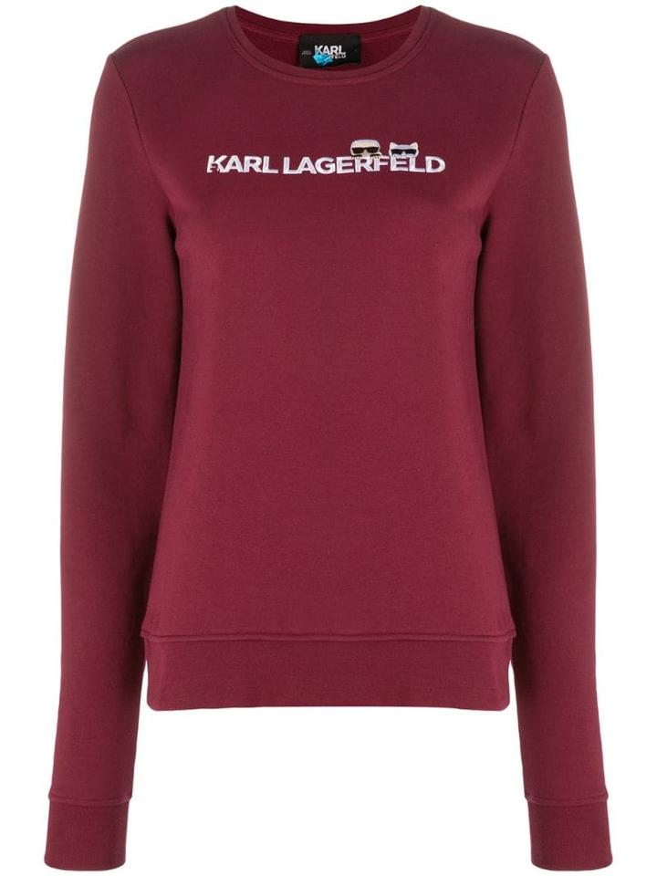 Karl Lagerfeld Ikonik Logo Sweatshirt - Red
