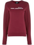 Karl Lagerfeld Ikonik Logo Sweatshirt - Red