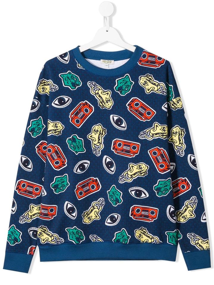 Kenzo Kids Printed Sweatshirt - Blue