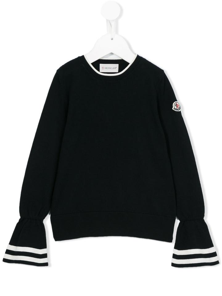 Moncler Kids Tulip Sleeves Jumper, Girl's, Size: 12 Yrs, Blue