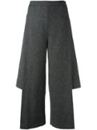 Chalayan 'side Split Gaucho' Trousers, Women's, Size: 44, Grey, Wool/cotton