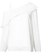Sally Lapointe Sequinned Mock Neck Tie Top - Blue